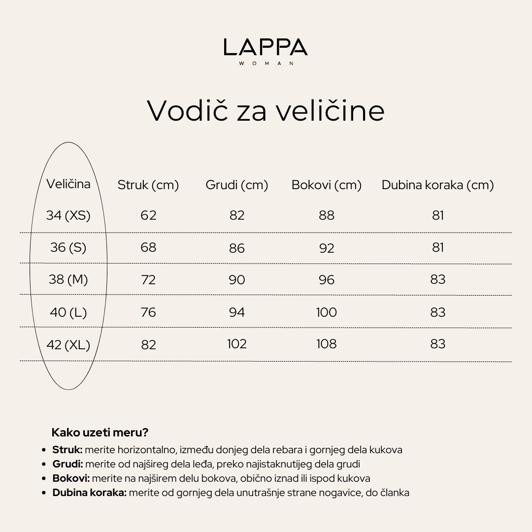 LAPPA vodič za veličine