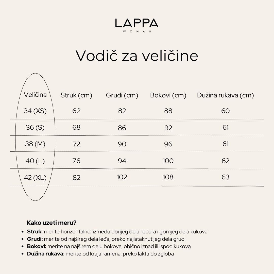 LAPPA vodič za veličine