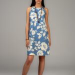 Prednja strana PAVLA haljine plavo-belog dezena