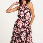 Lepršava, letnja haljina SABRINA cvetnog dezena sa elastičnim strukom.
