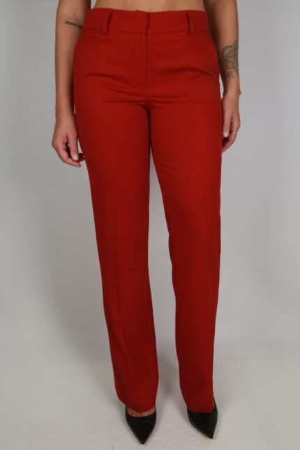 Slim red womens pants.