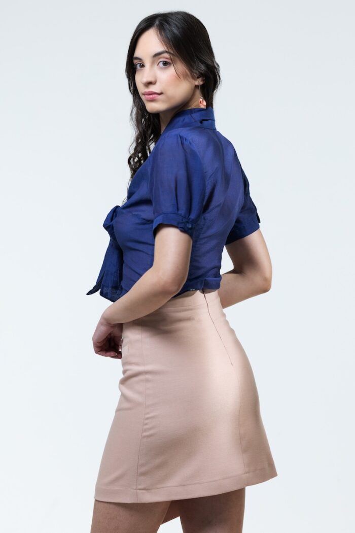BIBA powder pink-colored skirt, photographed from the front.