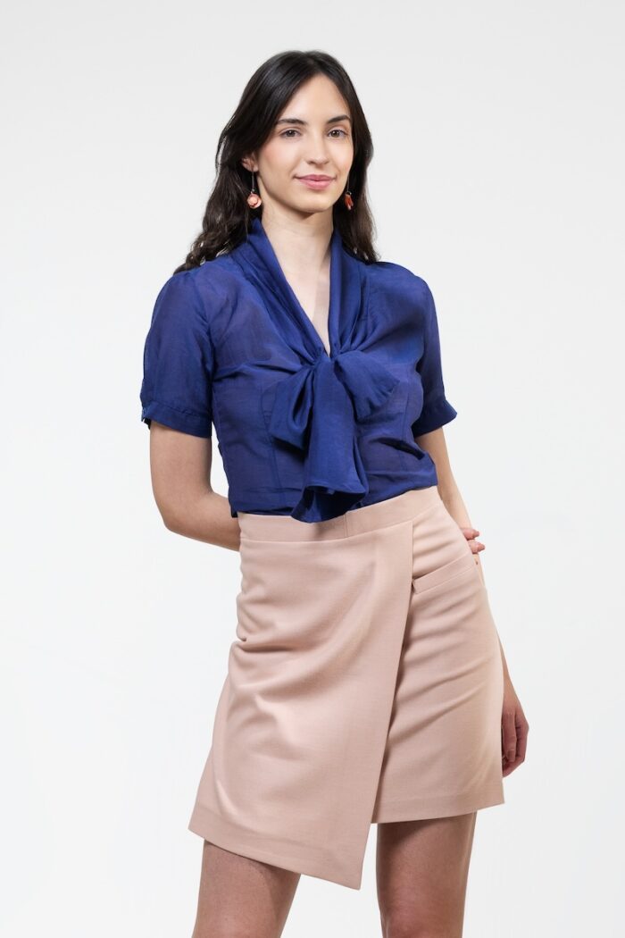 BIBA powder pink-colored skirt, photographed from the front.
