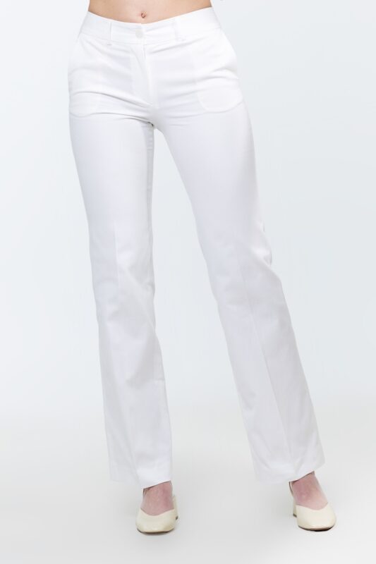 REBECCA white pants, photographed from the front.