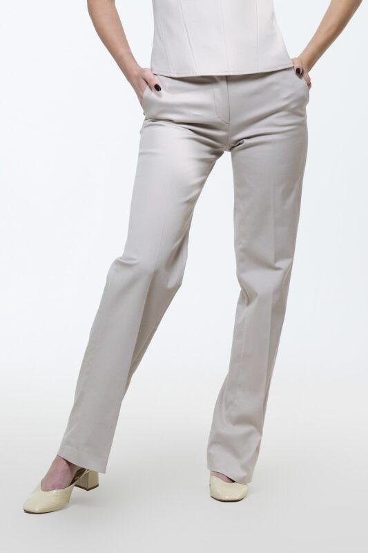 REBECCA beige pants, photographed from the front