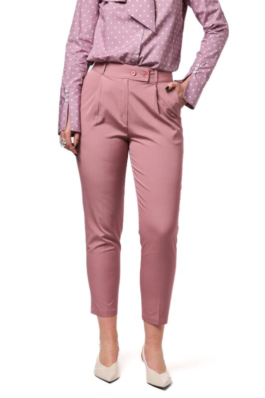 LESLIE pamucne roze pantalone– prednji pogled