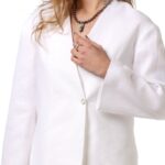 IMAN bela lanena bluza – close up